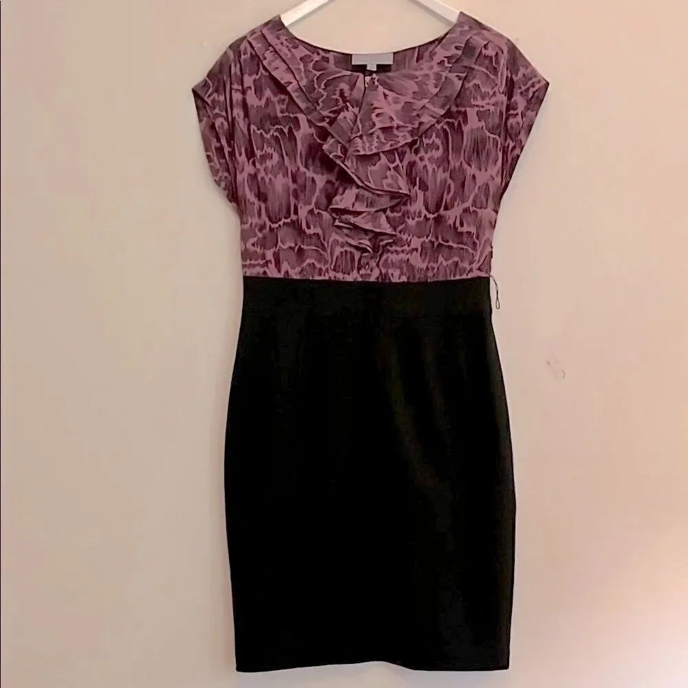 Classiques Entier Pink and Black two tone ruffle Dress size 6
